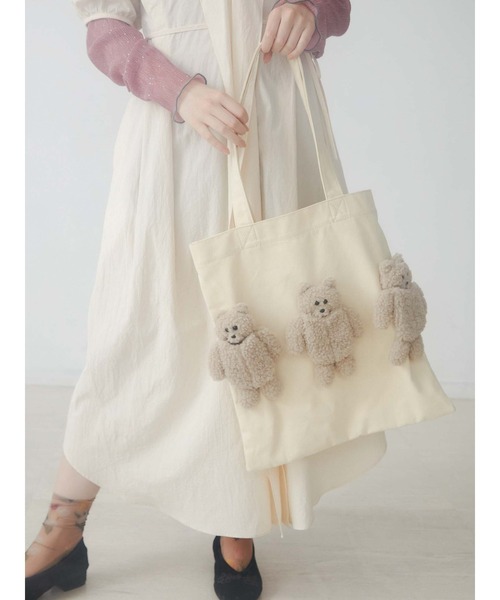 merry jenny(メリージェニー)の「bear bear bear トート(トートバッグ・レディース・ブラック/アイボリー・FREE)」の18枚目の写真
