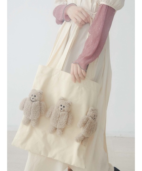merry jenny(メリージェニー)の「bear bear bear トート(トートバッグ・レディース・ブラック/アイボリー・FREE)」の19枚目の写真