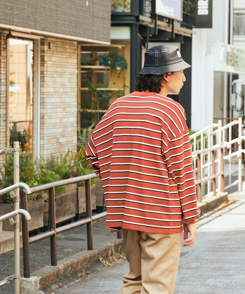 SPOC STORE】ワンポイント刺繍マルチボーダーロンT（Tシャツ