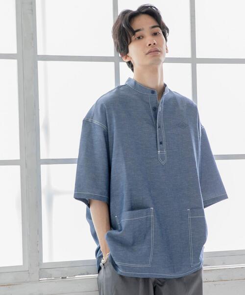 coen(コーエン)の「ワークプルオーバーショートスリーブシャツ(シャツ/ブラウス・メンズ・ベージュ/ネイビー・X-LARGE/LARGE/MEDIUM/SMALL)」の2枚目の写真