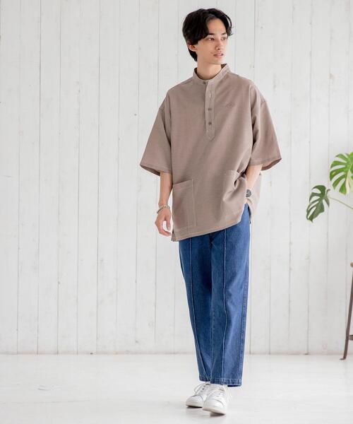 coen(コーエン)の「ワークプルオーバーショートスリーブシャツ(シャツ/ブラウス・メンズ・ベージュ/ネイビー・X-LARGE/LARGE/MEDIUM/SMALL)」の7枚目の写真