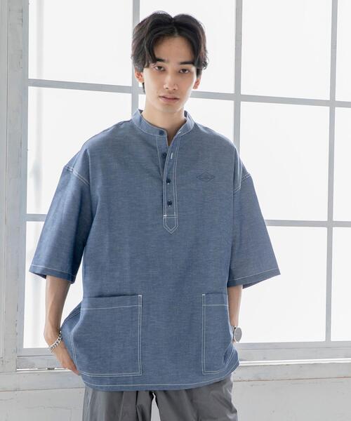 coen(コーエン)の「ワークプルオーバーショートスリーブシャツ(シャツ/ブラウス・メンズ・ベージュ/ネイビー・X-LARGE/LARGE/MEDIUM/SMALL)」の9枚目の写真