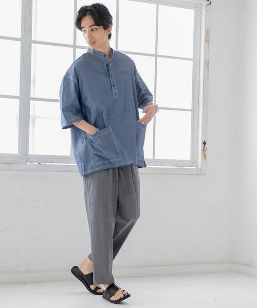 coen(コーエン)の「ワークプルオーバーショートスリーブシャツ(シャツ/ブラウス・メンズ・ベージュ/ネイビー・X-LARGE/LARGE/MEDIUM/SMALL)」の10枚目の写真