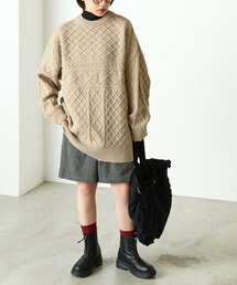 forksy. | 【forksy.】パッチワークニットオーバーサイズプルオーバー(ニット/セーター)