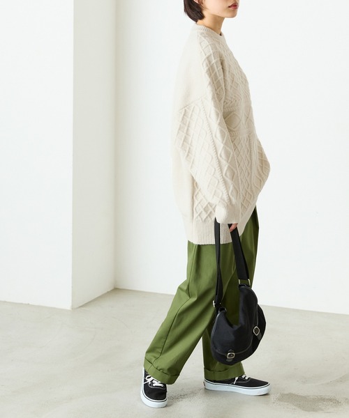 greenclothig オーバーミット　パッチワーク　Lサイズ forksy.】パッチワークニットオーバーサイズプルオーバー forksy