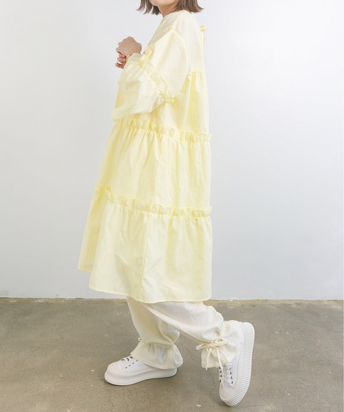 nemne store（ネンネストア）の「お花畑に行くティアードミニワンピース（ワンピース・レディース・オフホワイト/ミント/クリーム・フリー）」の15枚目の写真