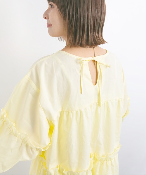 nemne store（ネンネストア）の「お花畑に行くティアードミニワンピース（ワンピース・レディース・オフホワイト/ミント/クリーム・フリー）」の20枚目の写真