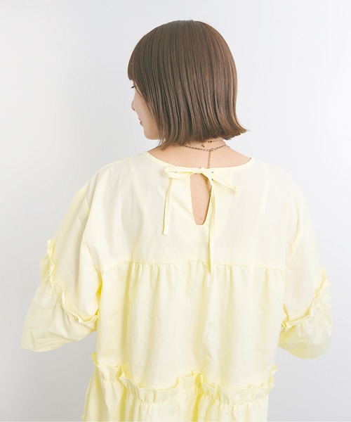 nemne store（ネンネストア）の「お花畑に行くティアードミニワンピース（ワンピース・レディース・オフホワイト/ミント/クリーム・フリー）」の21枚目の写真