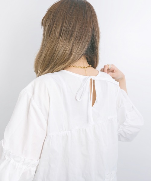 nemne store（ネンネストア）の「お花畑に行くティアードミニワンピース（ワンピース・レディース・オフホワイト/ミント/クリーム・フリー）」の11枚目の写真