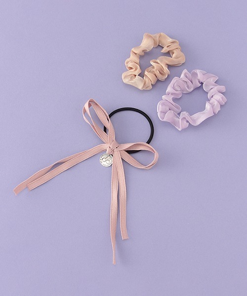 LOVETOXIC（ラブトキシック）の「リボンゴムシュシュ2本SET（その他小物・キッズ・ベージュ/ピンク・FREE）」の2枚目の写真