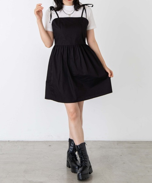 WEGO(ウィゴー)の「WEGO/【2点セット】インナーセットキャミワンピース(ワンピース・レディース・ブラック/その他1・FREE)」の2枚目の写真