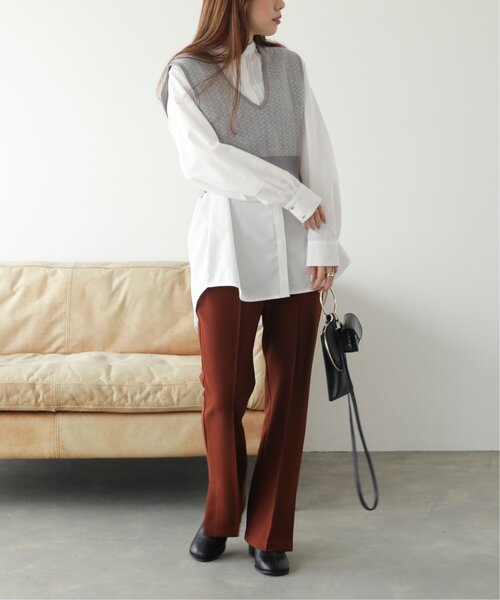 RAY CASSIN（レイカズン）の「ストレッチセンタータックカラーパンツ（スラックス・レディース・ブラック/ブラウン/ブルー/ライトカーキ/キナリ・SMALL/MEDIUM/LARGE）」の11枚目の写真