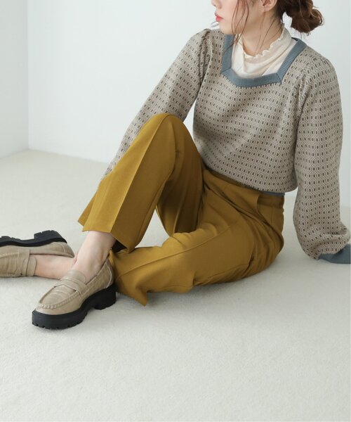 RAY CASSIN（レイカズン）の「ストレッチセンタータックカラーパンツ（スラックス・レディース・ブラック/ブラウン/ブルー/ライトカーキ/キナリ・SMALL/MEDIUM/LARGE）」の16枚目の写真