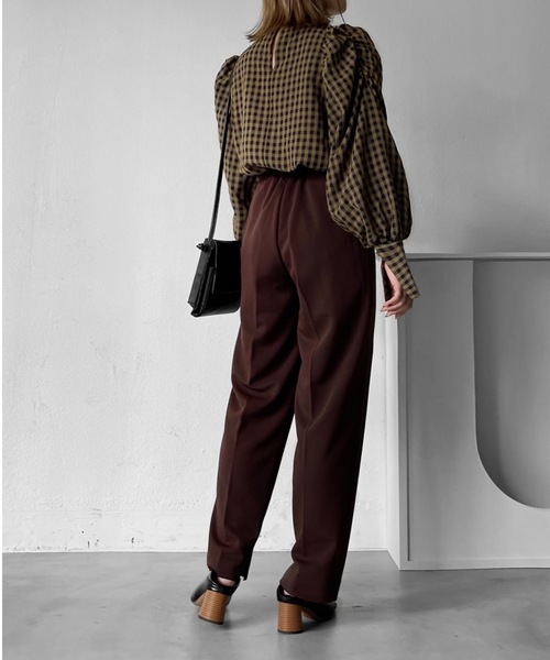 Solace（ソレイス）の「ギンガムチェックパワショルブラウス（シャツ/ブラウス・レディース・ブラウン/マスタード・FREE）」の20枚目の写真