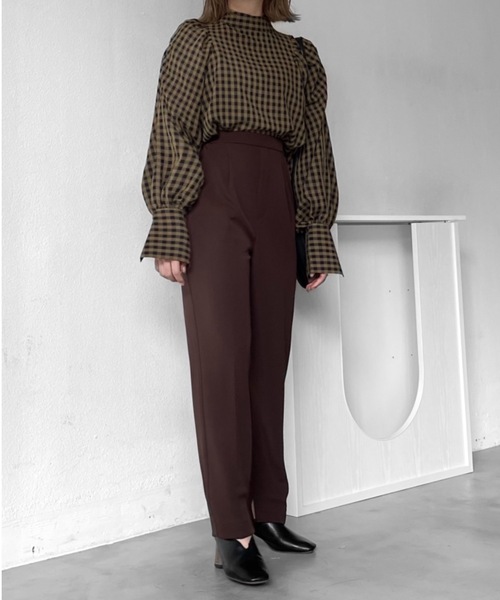 Solace（ソレイス）の「ギンガムチェックパワショルブラウス（シャツ/ブラウス・レディース・ブラウン/マスタード・FREE）」の22枚目の写真