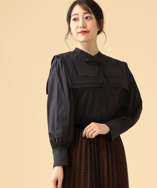BEAMS HEART(ビームスハート)の「BEAMS HEART / 2WAY レースカラー ブラウス(シャツ/ブラウス・レディース・ブラック/オフホワイト/ブラウン系その他3・FREE)」の1枚目の写真