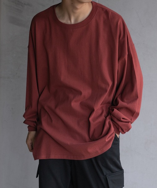 kutir(クティール)の「無地ルーズロンT(Tシャツ/カットソー・メンズ・ホワイト/グリーン/ボルドー/ダークブルー・MEDIUM/LARGE)」の4枚目の写真