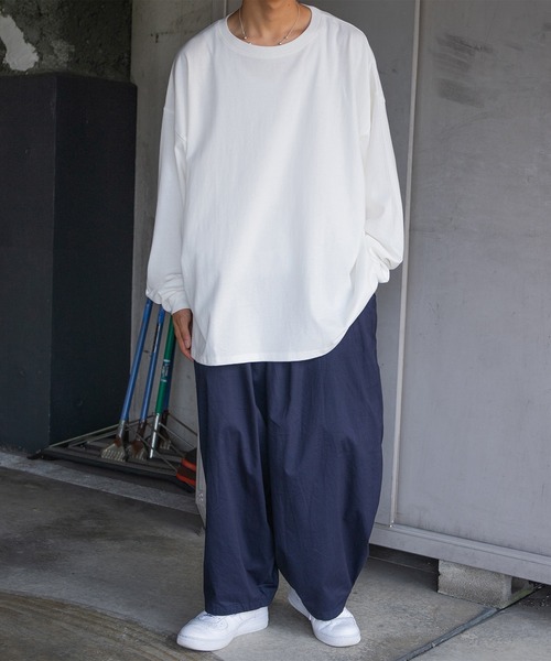 kutir(クティール)の「無地ルーズロンT(Tシャツ/カットソー・メンズ・ホワイト/グリーン/ボルドー/ダークブルー・MEDIUM/LARGE)」の13枚目の写真