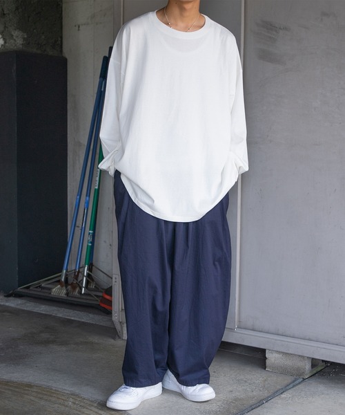 kutir(クティール)の「無地ルーズロンT(Tシャツ/カットソー・メンズ・ホワイト/グリーン/ボルドー/ダークブルー・MEDIUM/LARGE)」の9枚目の写真