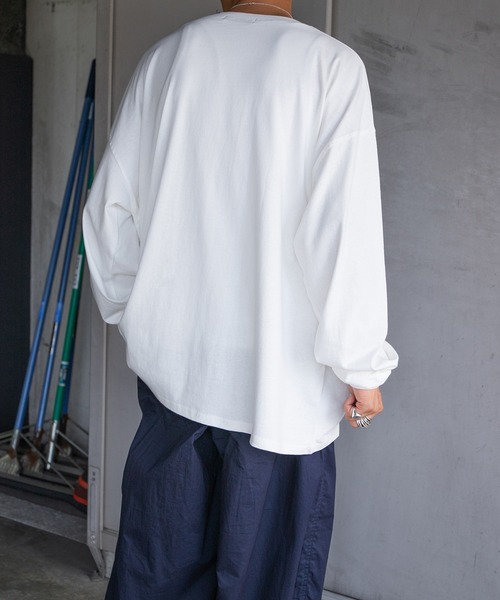 kutir(クティール)の「無地ルーズロンT(Tシャツ/カットソー・メンズ・ホワイト/グリーン/ボルドー/ダークブルー・MEDIUM/LARGE)」の20枚目の写真