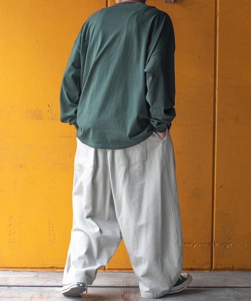 kutir(クティール)の「無地ルーズロンT(Tシャツ/カットソー・メンズ・ホワイト/グリーン/ボルドー/ダークブルー・MEDIUM/LARGE)」の10枚目の写真