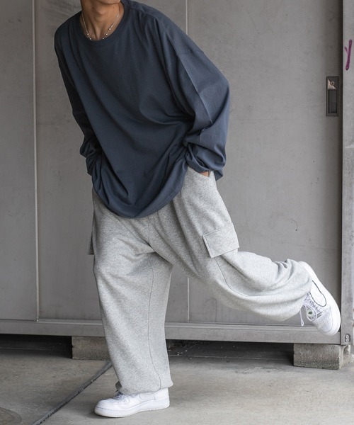 kutir(クティール)の「無地ルーズロンT(Tシャツ/カットソー・メンズ・ホワイト/グリーン/ボルドー/ダークブルー・MEDIUM/LARGE)」の7枚目の写真