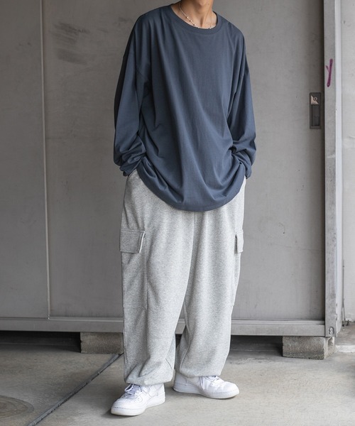 kutir(クティール)の「無地ルーズロンT(Tシャツ/カットソー・メンズ・ホワイト/グリーン/ボルドー/ダークブルー・MEDIUM/LARGE)」の6枚目の写真