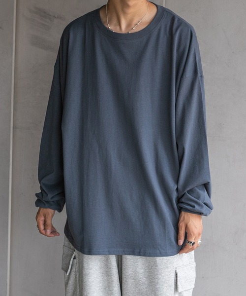 kutir(クティール)の「無地ルーズロンT(Tシャツ/カットソー・メンズ・ホワイト/グリーン/ボルドー/ダークブルー・MEDIUM/LARGE)」の18枚目の写真