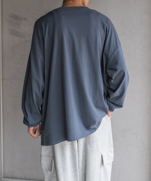 kutir(クティール)の「無地ルーズロンT(Tシャツ/カットソー・メンズ・ホワイト/グリーン/ボルドー/ダークブルー・MEDIUM/LARGE)」の11枚目の写真