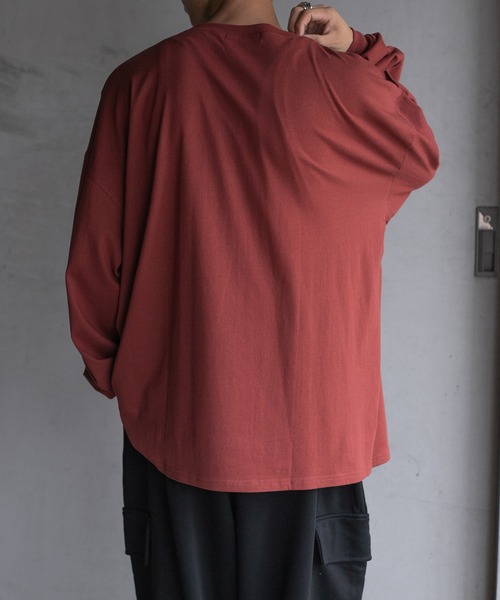 kutir(クティール)の「無地ルーズロンT(Tシャツ/カットソー・メンズ・ホワイト/グリーン/ボルドー/ダークブルー・MEDIUM/LARGE)」の12枚目の写真