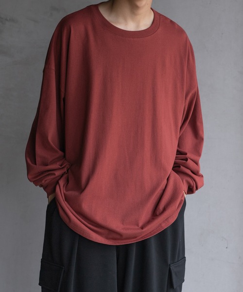 kutir(クティール)の「無地ルーズロンT(Tシャツ/カットソー・メンズ・ホワイト/グリーン/ボルドー/ダークブルー・MEDIUM/LARGE)」の16枚目の写真