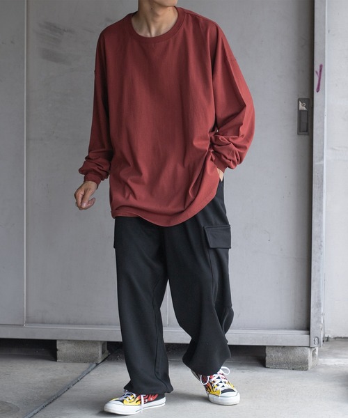 kutir(クティール)の「無地ルーズロンT(Tシャツ/カットソー・メンズ・ホワイト/グリーン/ボルドー/ダークブルー・MEDIUM/LARGE)」の22枚目の写真