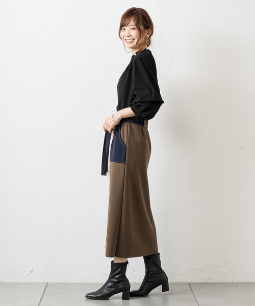 prose verse（プロズヴェール）の「マルチカラー配色ナロースカート（スカート・レディース・モカ/ブラック/カーキ/グリーン・ﾌﾘ-/FREE）」の13枚目の写真