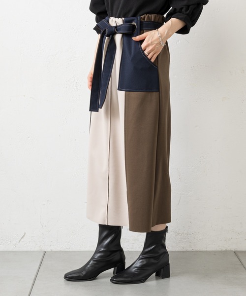 prose verse（プロズヴェール）の「マルチカラー配色ナロースカート（スカート・レディース・モカ/ブラック/カーキ/グリーン・ﾌﾘ-/FREE）」の14枚目の写真