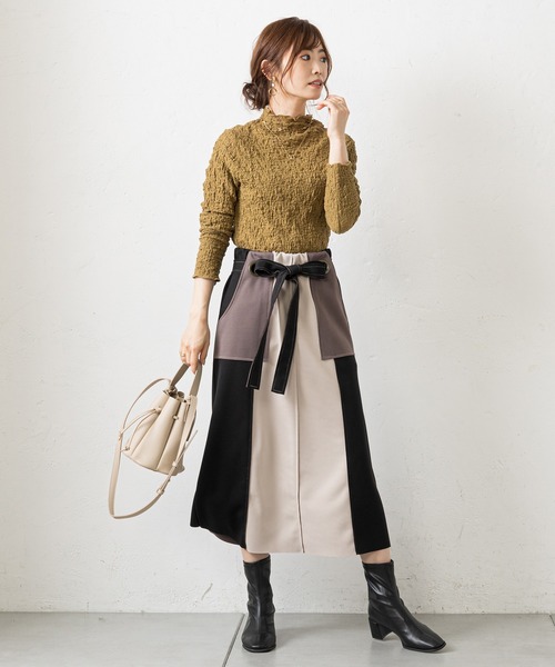 prose verse（プロズヴェール）の「マルチカラー配色ナロースカート（スカート・レディース・モカ/ブラック/カーキ/グリーン・ﾌﾘ-/FREE）」の22枚目の写真