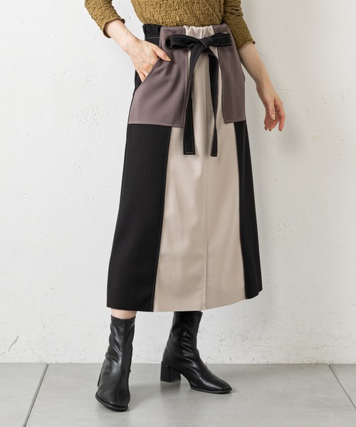 prose verse（プロズヴェール）の「マルチカラー配色ナロースカート（スカート・レディース・モカ/ブラック/カーキ/グリーン・ﾌﾘ-/FREE）」の15枚目の写真
