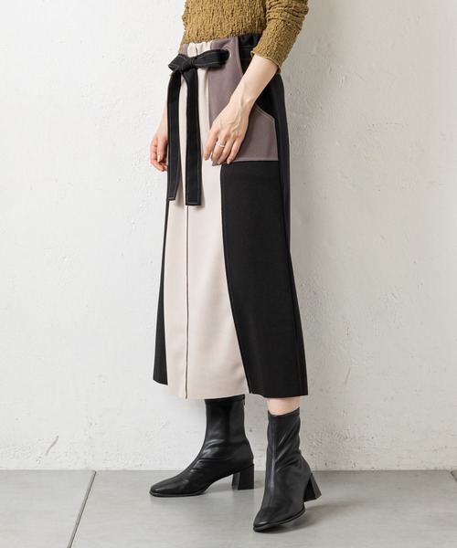 prose verse（プロズヴェール）の「マルチカラー配色ナロースカート（スカート・レディース・モカ/ブラック/カーキ/グリーン・ﾌﾘ-/FREE）」の9枚目の写真