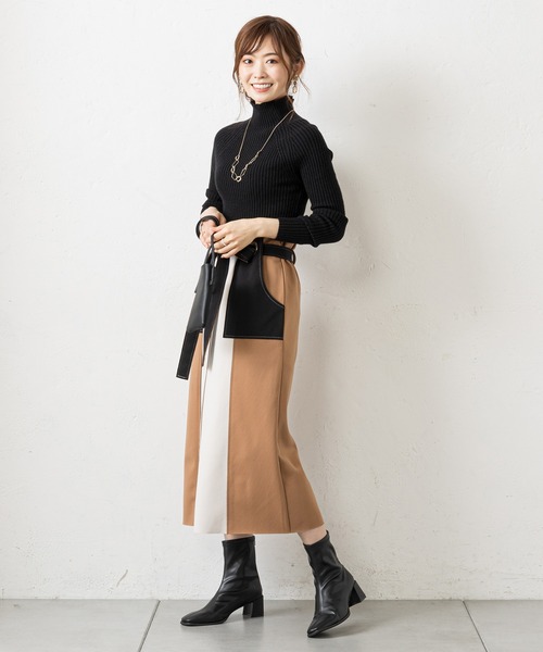 prose verse（プロズヴェール）の「マルチカラー配色ナロースカート（スカート・レディース・モカ/ブラック/カーキ/グリーン・ﾌﾘ-/FREE）」の16枚目の写真