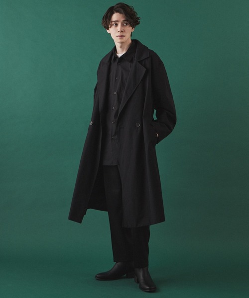 LUCY（ルーシー）の「LUCY/LOOSE W BELTED COAT（トレンチコート・メンズ・ブラック/ベージュ・MEDIUM/LARGE）」の19枚目の写真