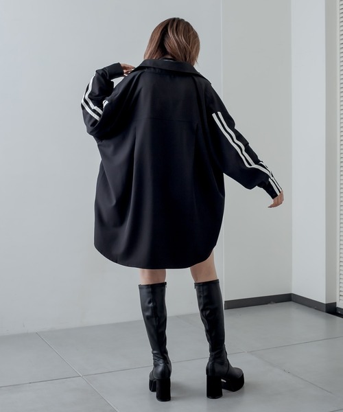 RASVOA(ラスボア)の「2ラインBIGシャツ(シャツ/ブラウス・レディース・グリーン/ブラック・FREE)」の10枚目の写真