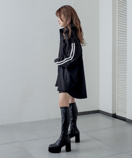 RASVOA(ラスボア)の「2ラインBIGシャツ(シャツ/ブラウス・レディース・グリーン/ブラック・FREE)」の13枚目の写真