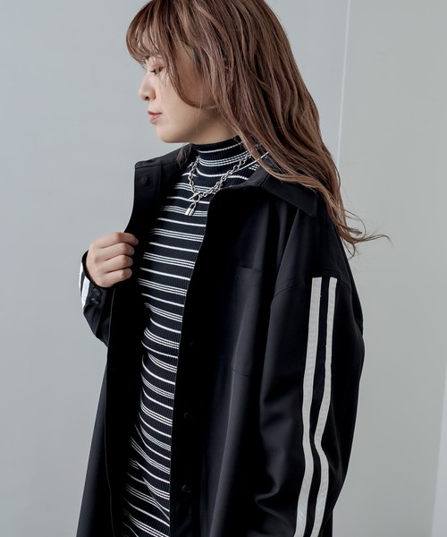 RASVOA(ラスボア)の「2ラインBIGシャツ(シャツ/ブラウス・レディース・グリーン/ブラック・FREE)」の21枚目の写真