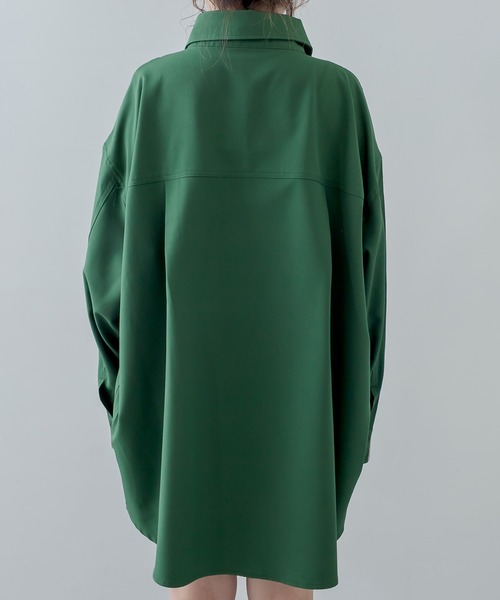 RASVOA(ラスボア)の「2ラインBIGシャツ(シャツ/ブラウス・レディース・グリーン/ブラック・FREE)」の9枚目の写真