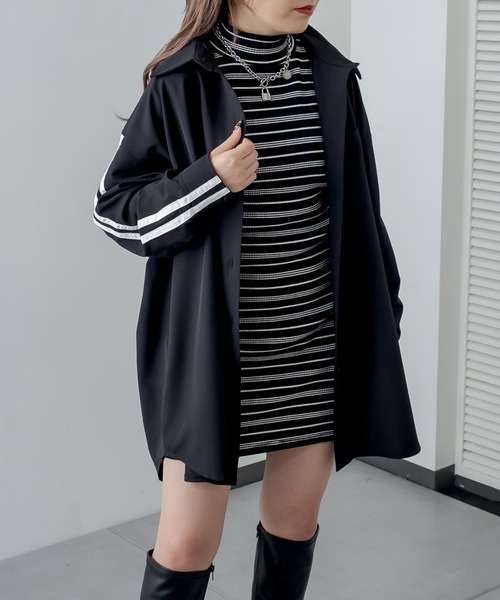 RASVOA(ラスボア)の「2ラインBIGシャツ(シャツ/ブラウス・レディース・グリーン/ブラック・FREE)」の18枚目の写真