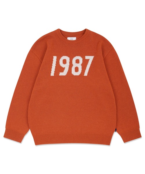 87mm(87mm)の「【87MM / Mmlg】1987 INTARSIA KNIT / パルチムエムエム MMLG 1987 ロゴ クルーネック ニット(ニット/セーター・レディース・ブラック/グレー/オレンジ・MEDIUM/LARGE)」の1枚目の写真