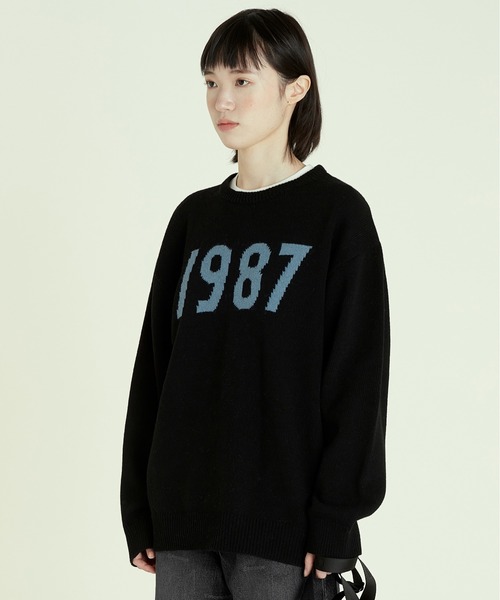 87mm(87mm)の「【87MM / Mmlg】1987 INTARSIA KNIT / パルチムエムエム MMLG 1987 ロゴ クルーネック ニット(ニット/セーター・レディース・ブラック/グレー/オレンジ・MEDIUM/LARGE)」の10枚目の写真