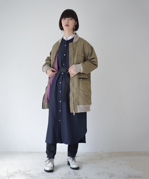 La SRIC（ラスリック）の「La SRIC / ロングMA-1（MA-1・レディース・ブラック/カーキ/グレー・38）」の13枚目の写真