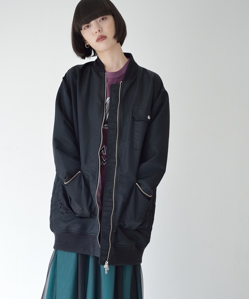 La SRIC（ラスリック）の「La SRIC / ロングMA-1（MA-1・レディース・ブラック/カーキ/グレー・38）」の8枚目の写真