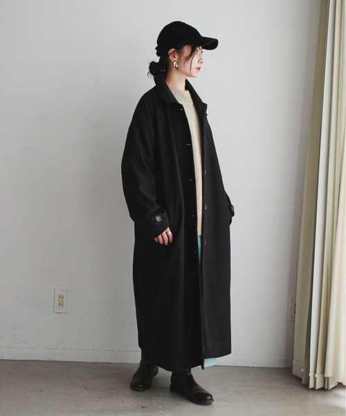 feepur（フェピュール）の「ステンカラーロングコート（ステンカラーコート・レディース・アイボリー/ブラック/モカ・MEDIUM）」の17枚目の写真