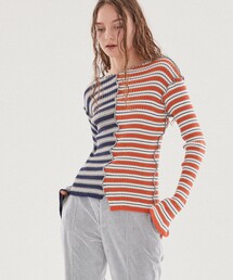 【kotohayokozawa(コトハヨコザワ)】センターカッティングリブニット KT21A-KN05